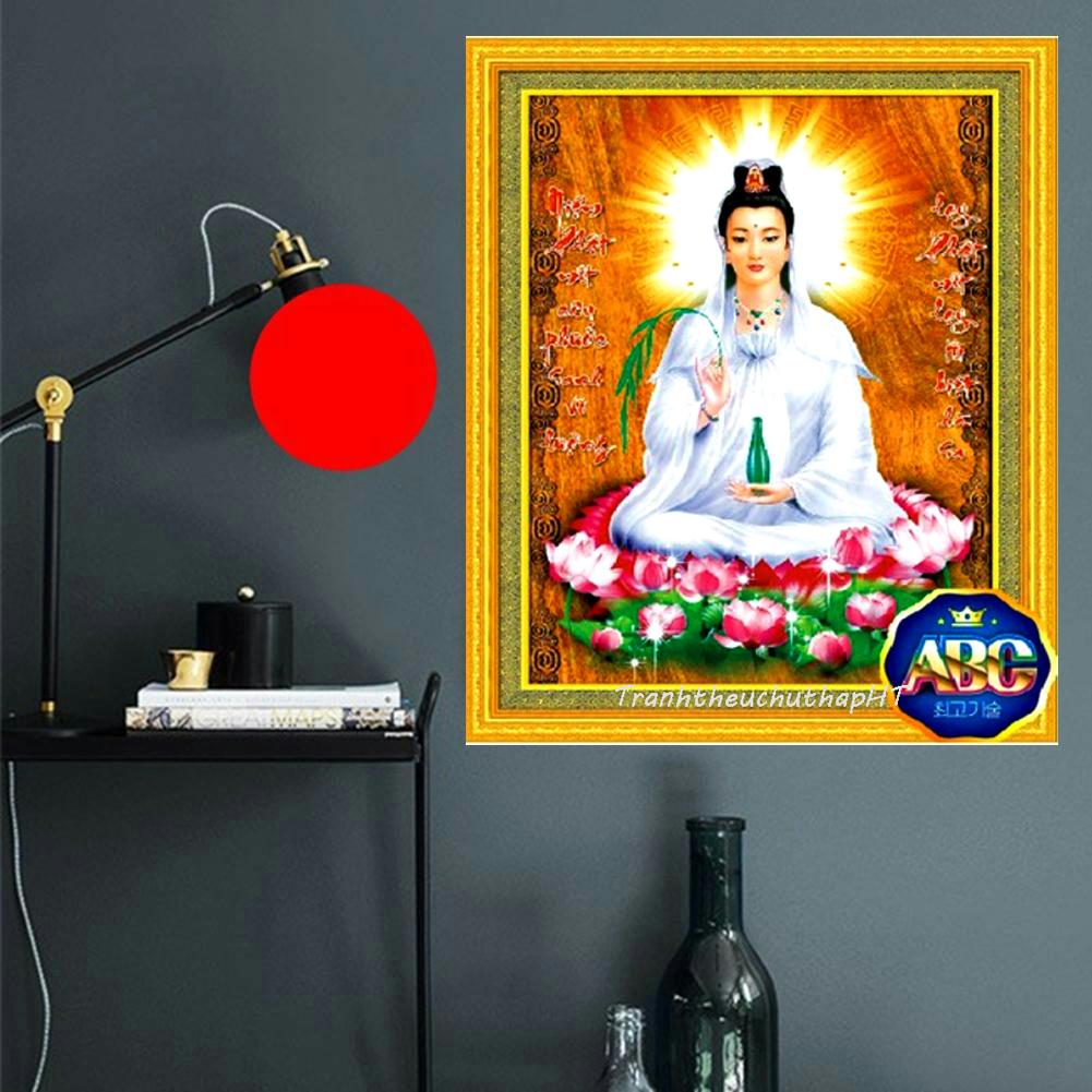 [HCM]Tranh đính đá Phật Bà kích thước 75*57cm - tự đính