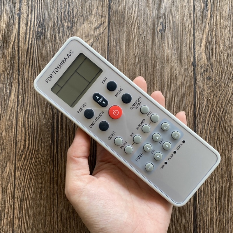 REMOTE máy lạnh TOSHIBA viền xám ( tặng kèm pin )