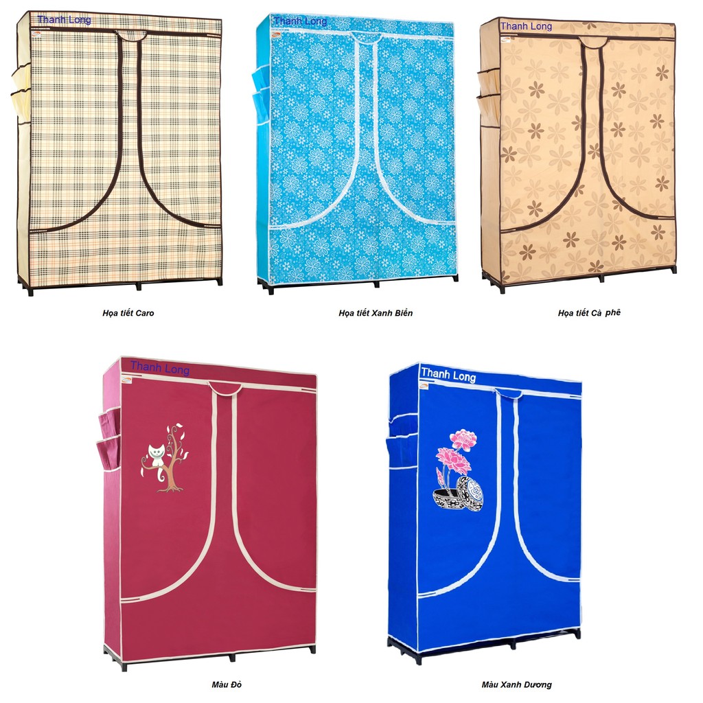 ⭐ƯU ĐÃI⭐ Tủ Vải Thăng Long, Tủ Treo Quần Áo Dễ Giặt Giũ Dễ Tháo Lắp Ráp - Hàng Loại 1, Tủ vải Thăng Long cao cấp ngang 1m và 1m2, khung sắt tĩnh điện siêu cứng cáp, bền đẹp - Nemtot Bedding