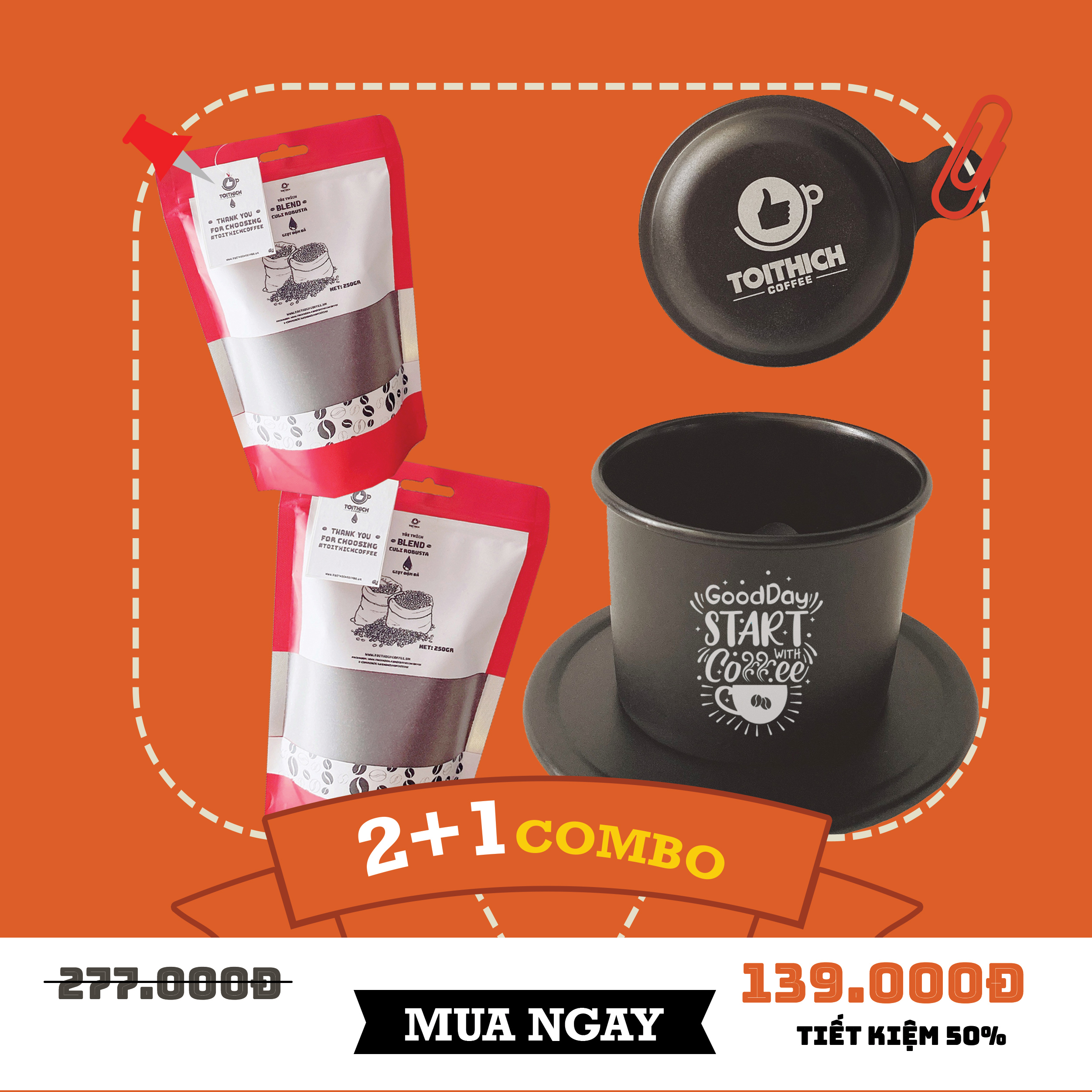 [HCM]COMBO PHIN CÀ PHÊ/CÀ PHÊ RANG XAY - SIÊU GIẢM GIÁ