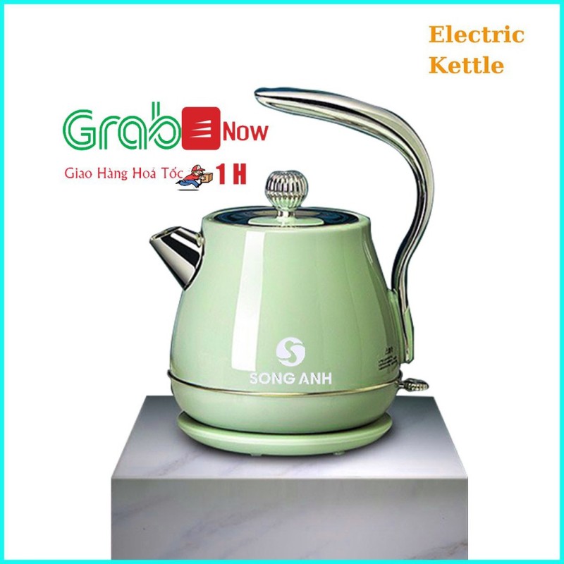 Ấm Siêu Tốc 1.8L , Bình Nước Siêu Tốc chất liệu INOX 304 cao cấp có chế độ chống giật - Hàng Chính Hãng SONG ANH