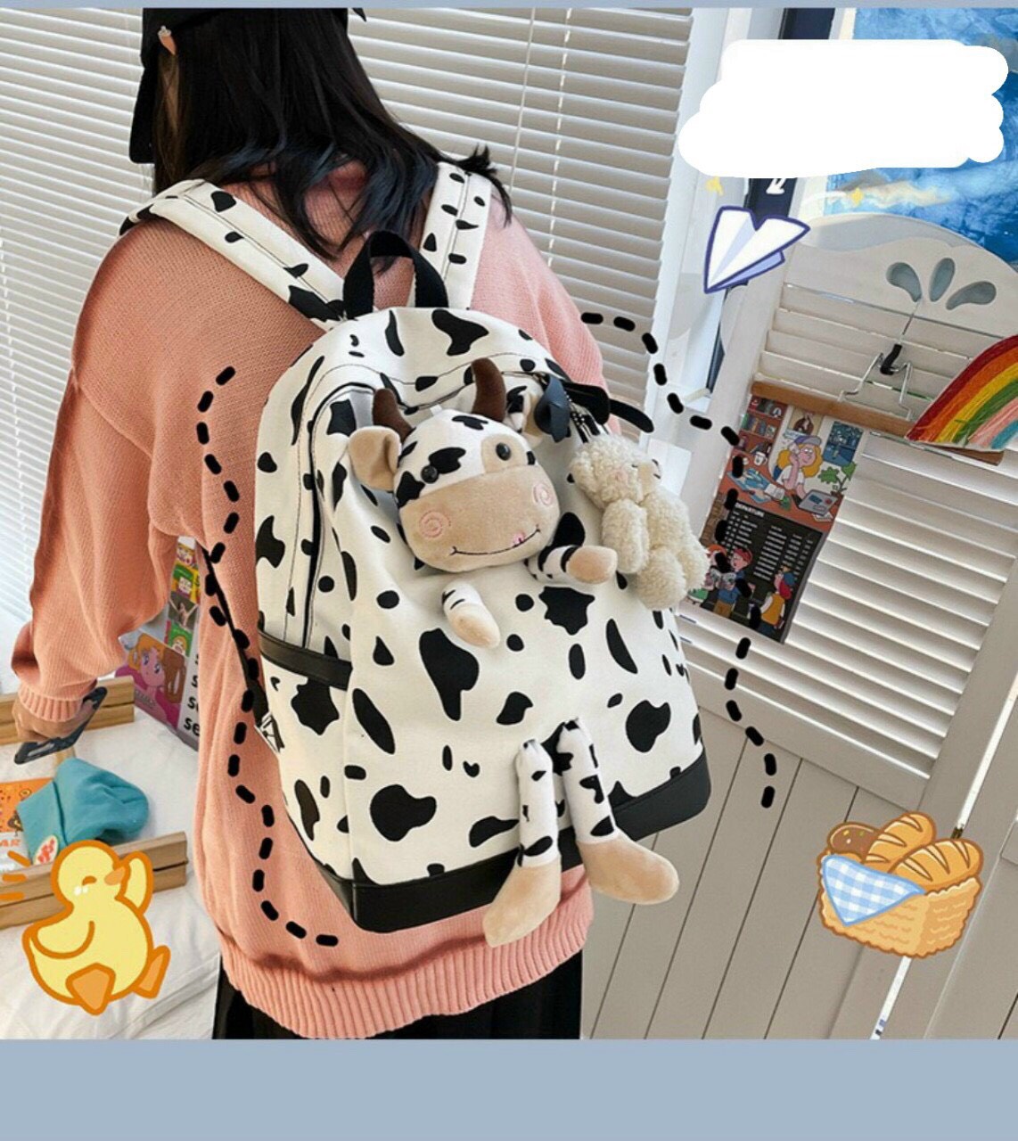 [SALE KHỦNG] Balo Nữ Ulzzang,balo sinh viên giá rẻ,balo đựng laptop,Balo đi học basic,mẫu balo bò sữa hotrend,balo xinh giá rẻ, Balo ulzzang đi học dễ thương chống nước phong cách Hàn Quốc
