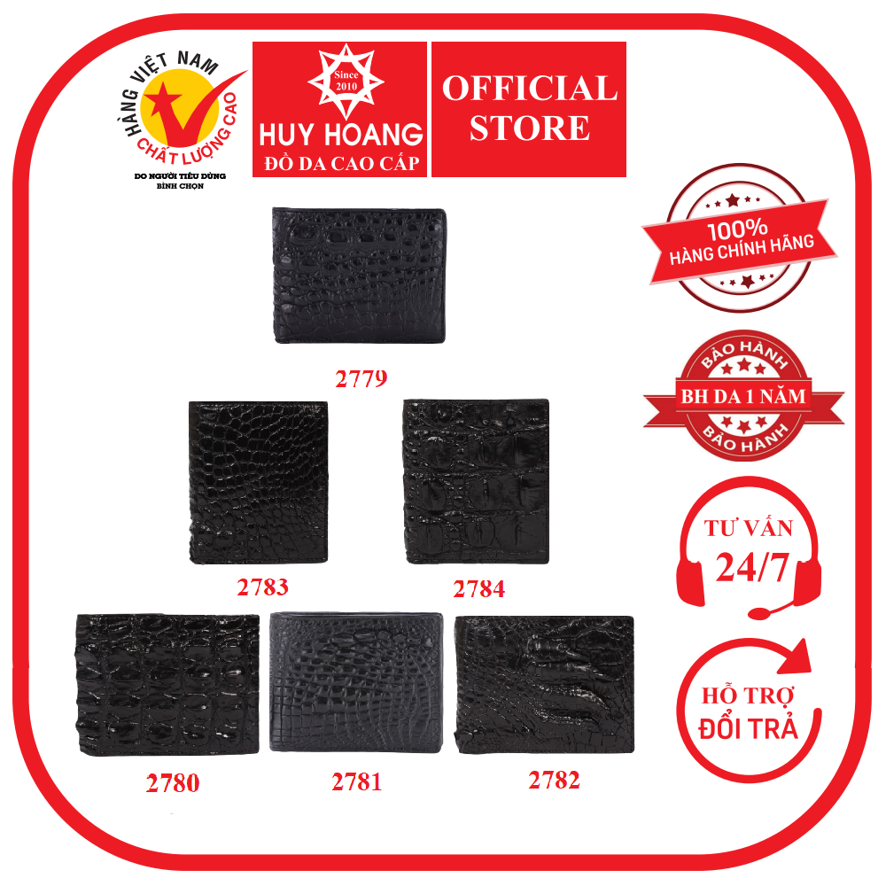 Men's black crocodile leather wallet