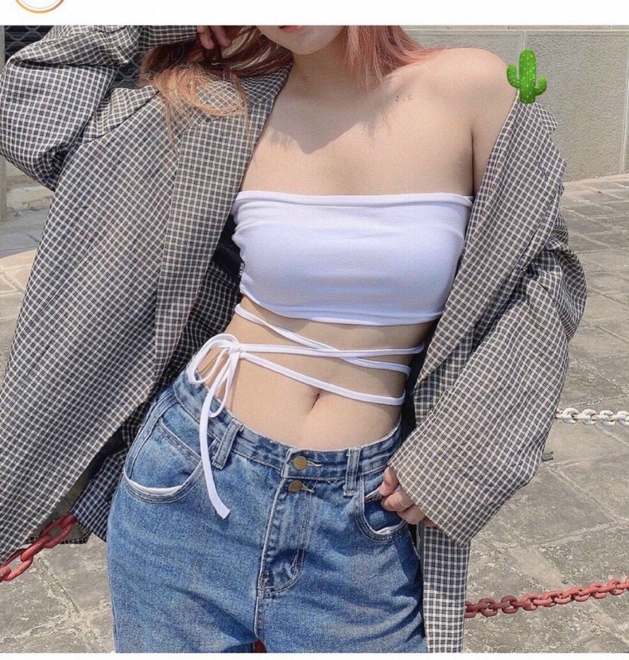 Áo Ống dây buộc chéo eo sexy