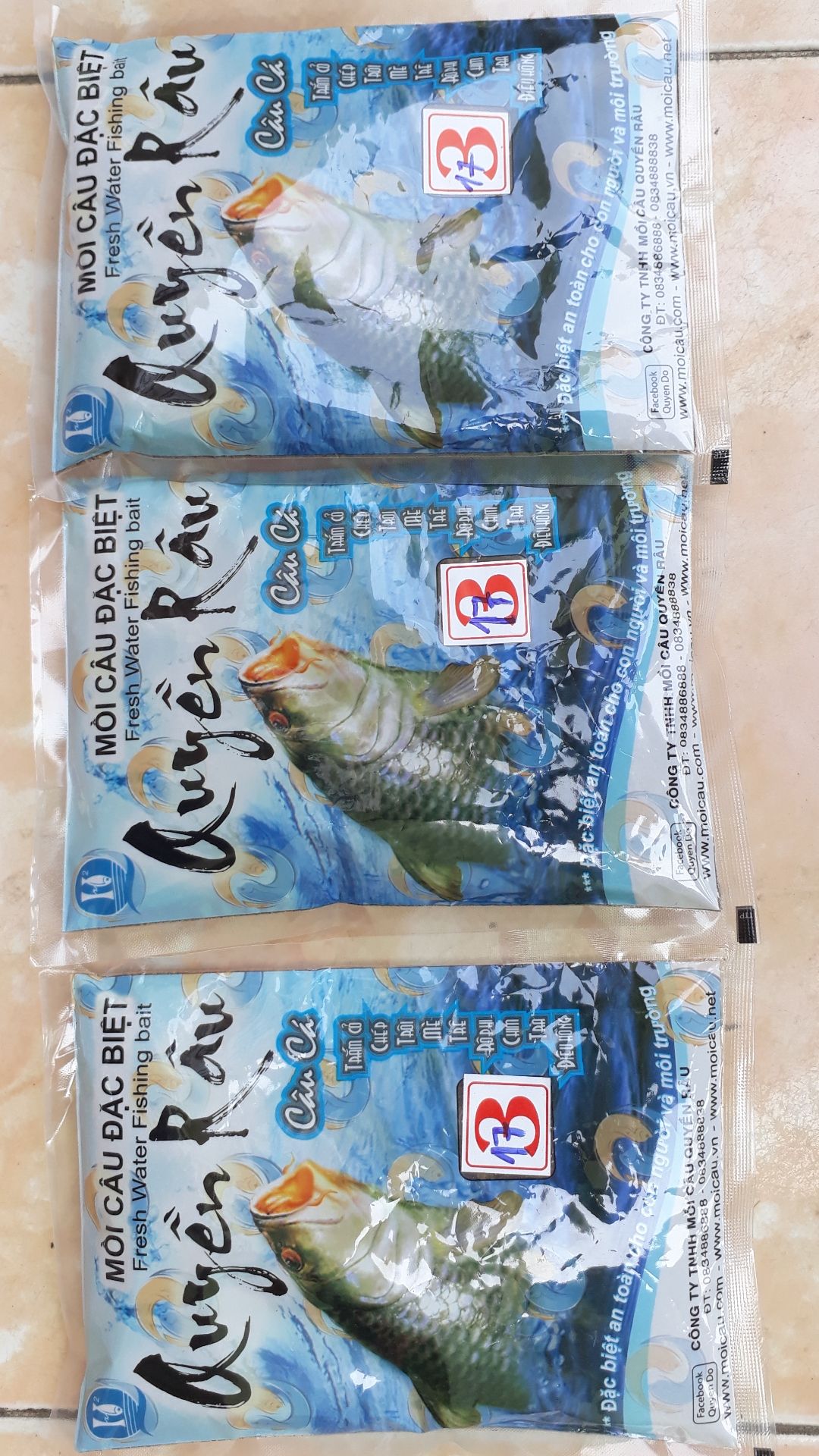 Mồi Quyền Dâu Số 3(gồm 3 gói) Mồi Câu Cá Chép đặc biệt