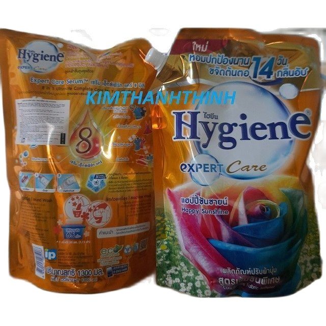 KTT) Nước xã đậm đặc làm mềm vải HYGIENE túi 1150 ml-Happy Sunshine - Túi màu cam