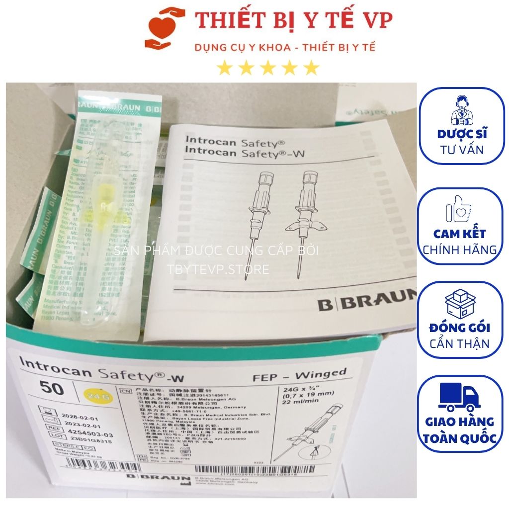 Kim luồn tĩnh mạch 24G Introcan Safety B.Braun (01 Chiếc)