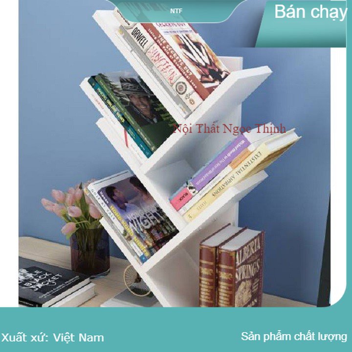 Kệ sách gỗ 5 tầng, kệ xương cá