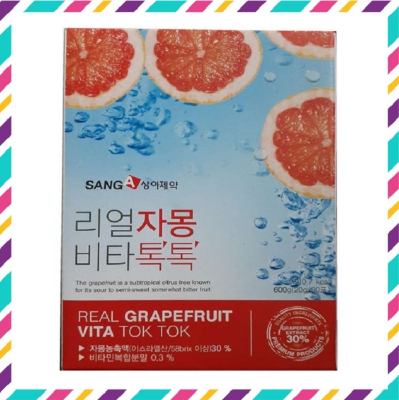 [ Chính Hãng ] Nước Bưởi Giảm Cân Real Grapefruit Vita Tok Tok Hàn Quốc, Hộp 30 Gói * 20ml, Giúp Giảm Cân An Toàn, Hiệu Quả cao cấp
