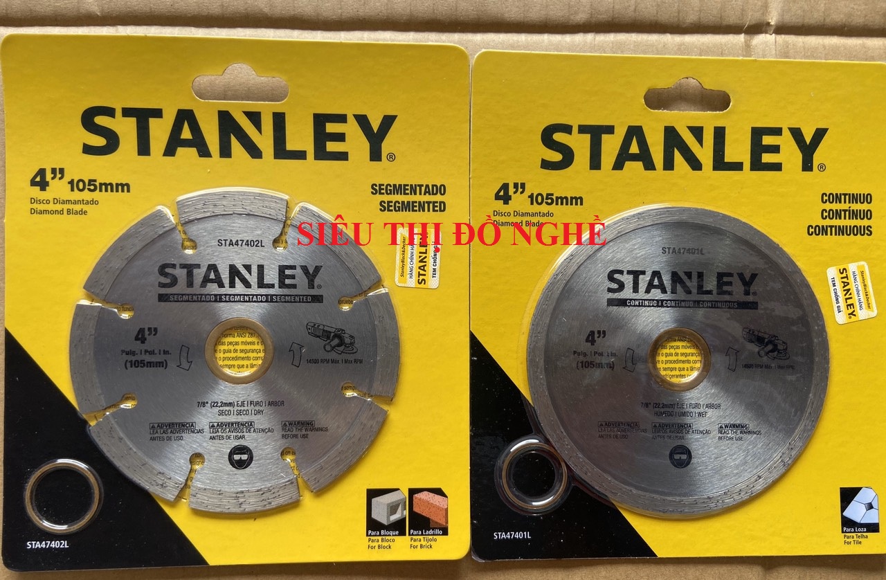 Combo đĩa cắt gạch 4" stanley sta47401l +lưỡi cắt gạch 4" x 0.080 x 7mm x20mm, segmented sta47402l