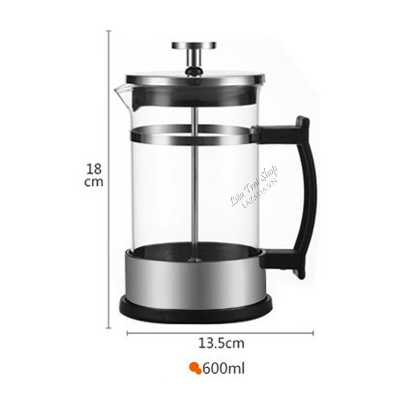 Bình pha cà phê cafe pha trà French Press 600ml