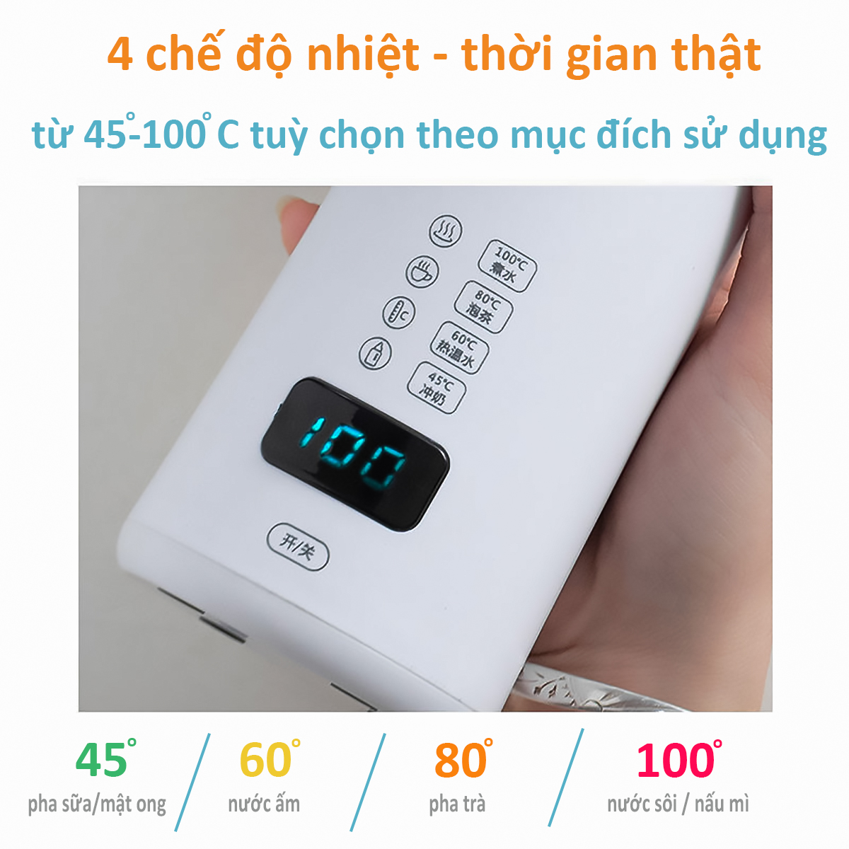 Bình đun nước siêu tốc mini du lịch đa năng tự ngắt khi sôi