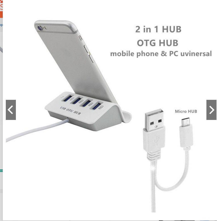 Bộ chia 4 Cổng Usb, Otg, Hub, kết nối bàn phím + chuột + điện thoại chơi
