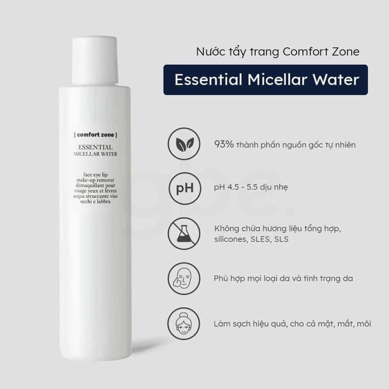 HÀNG CÔNG TY] Nước Tẩy Trang Comfort Zone Essential Micellar Water 200ml |  Lazada Việt Nam