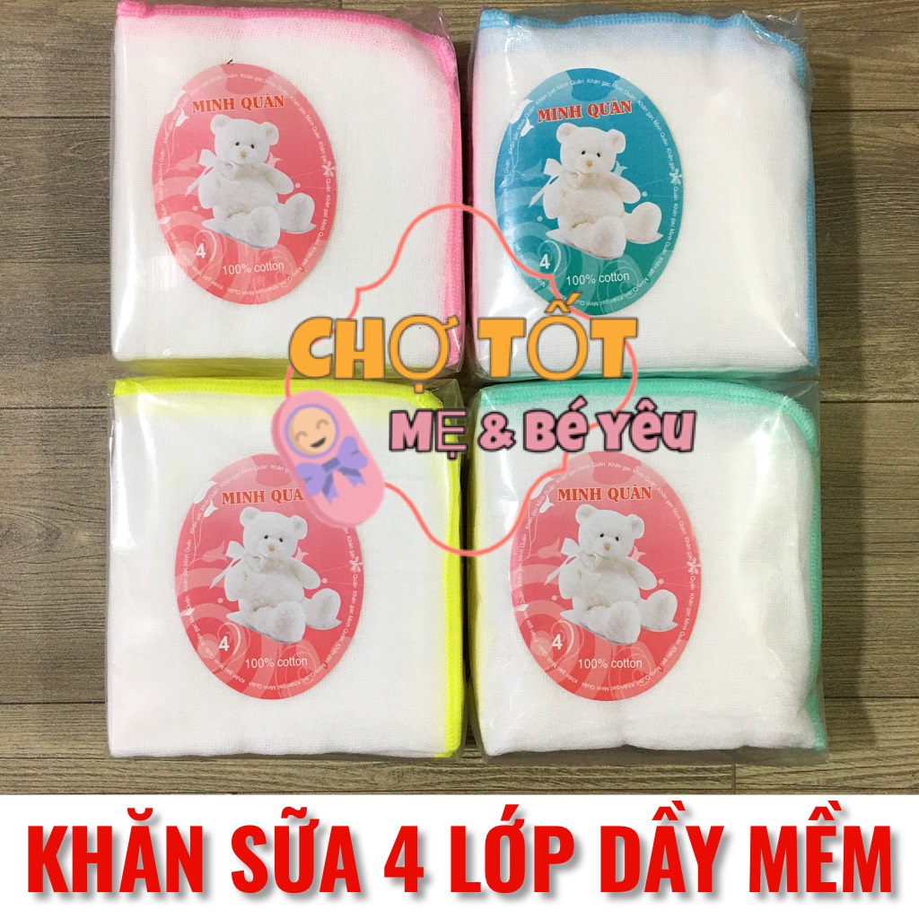 Khăn sữa cho bé 4 lớp, khăn xô sữa