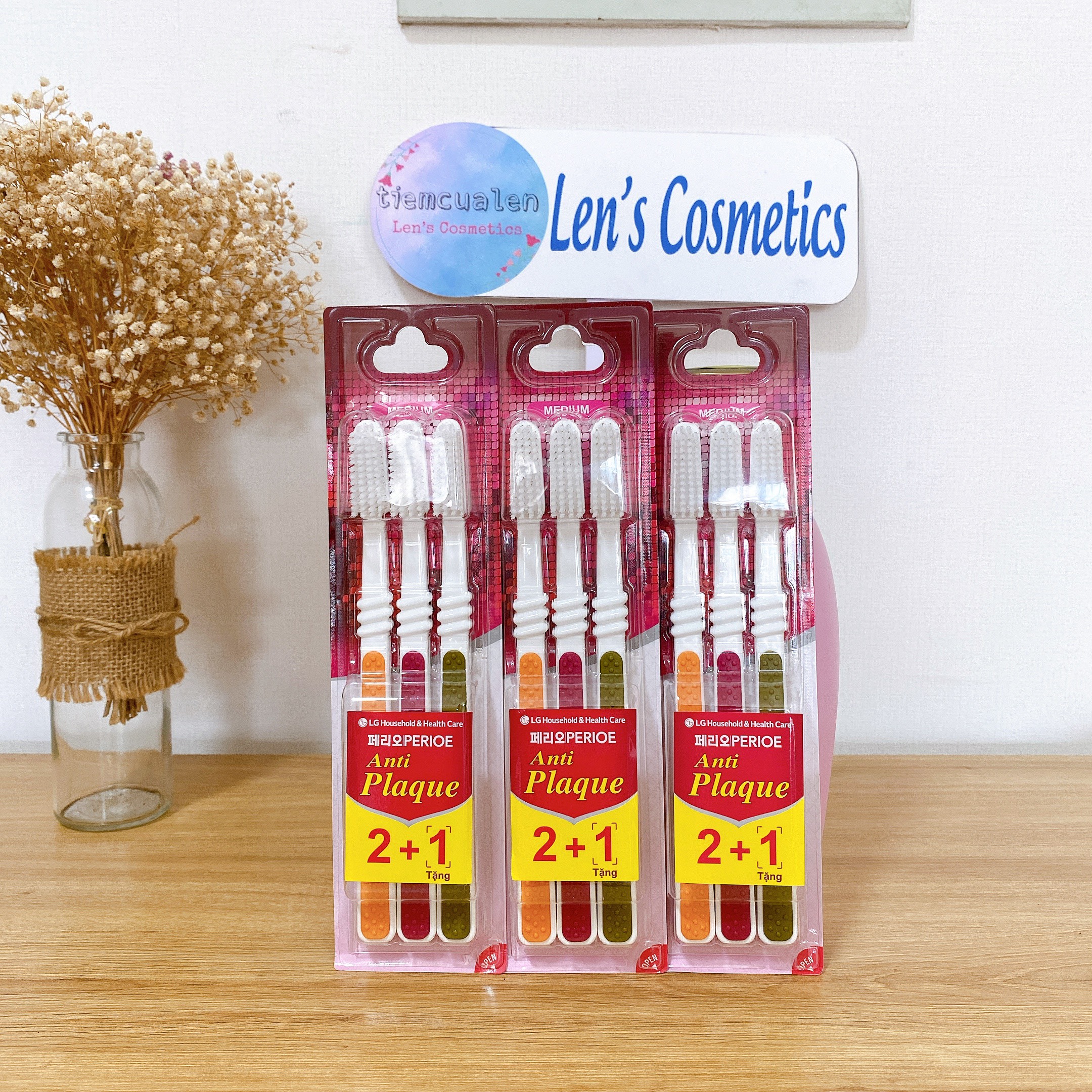 [TẶNG QUÀ ĐƠN TỪ 249K] Set Bàn Chải Răng Perioe Anti Plaque Medium - Mua 2 tặng 1