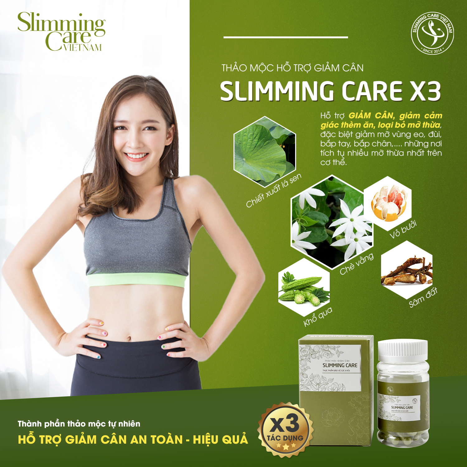 [Chính hãng] Thảo mộc Slimming Care x3