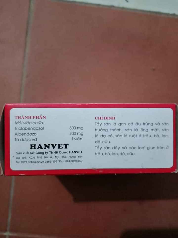 Tẩy Sán bò ,dê ( 1 hộp 30 viên)