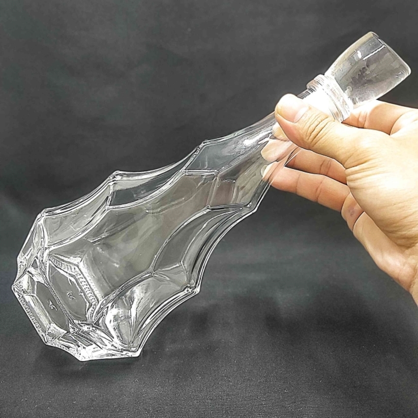 Glass bottle 500ML – PINE TREE shape – solid cap - 1 bottle (C13 pattern)