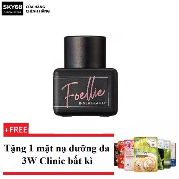 Nước hoa vùng kín hương thơm nồng nàn mãnh liệt Foellie Eau De Innerb Perfume 5ml - Bijou (chai đen) Best Seller + Tặng 1 mặt nạ dưỡng da 3W Clinic bất kì