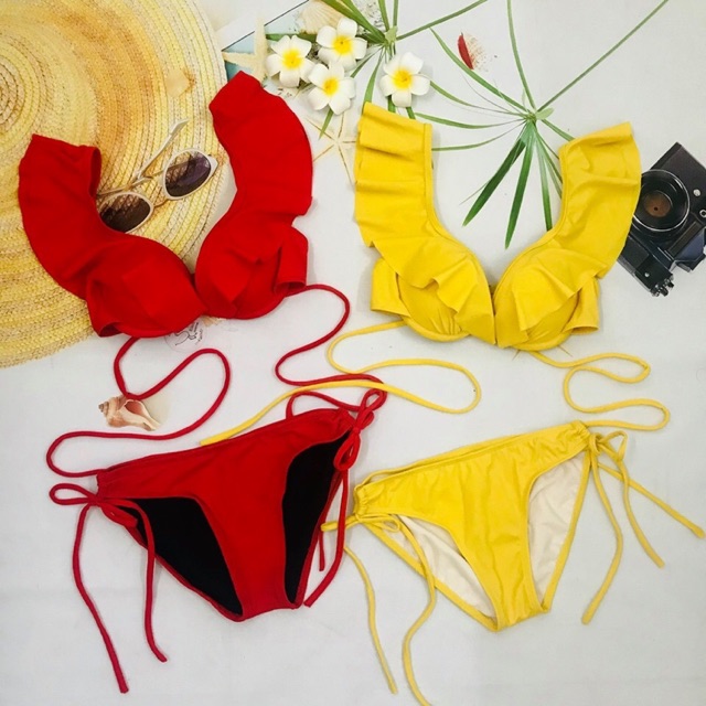 Set bikini áo gọng bèo cánh tiên, quần chip sexy 2024