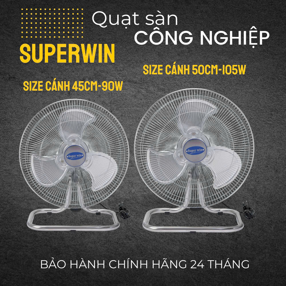 [HCM] QUẠT SÀN SUPERWIN 45CM/ 90W (ĐKÍNH CÁNH 450MM) - 45-QS