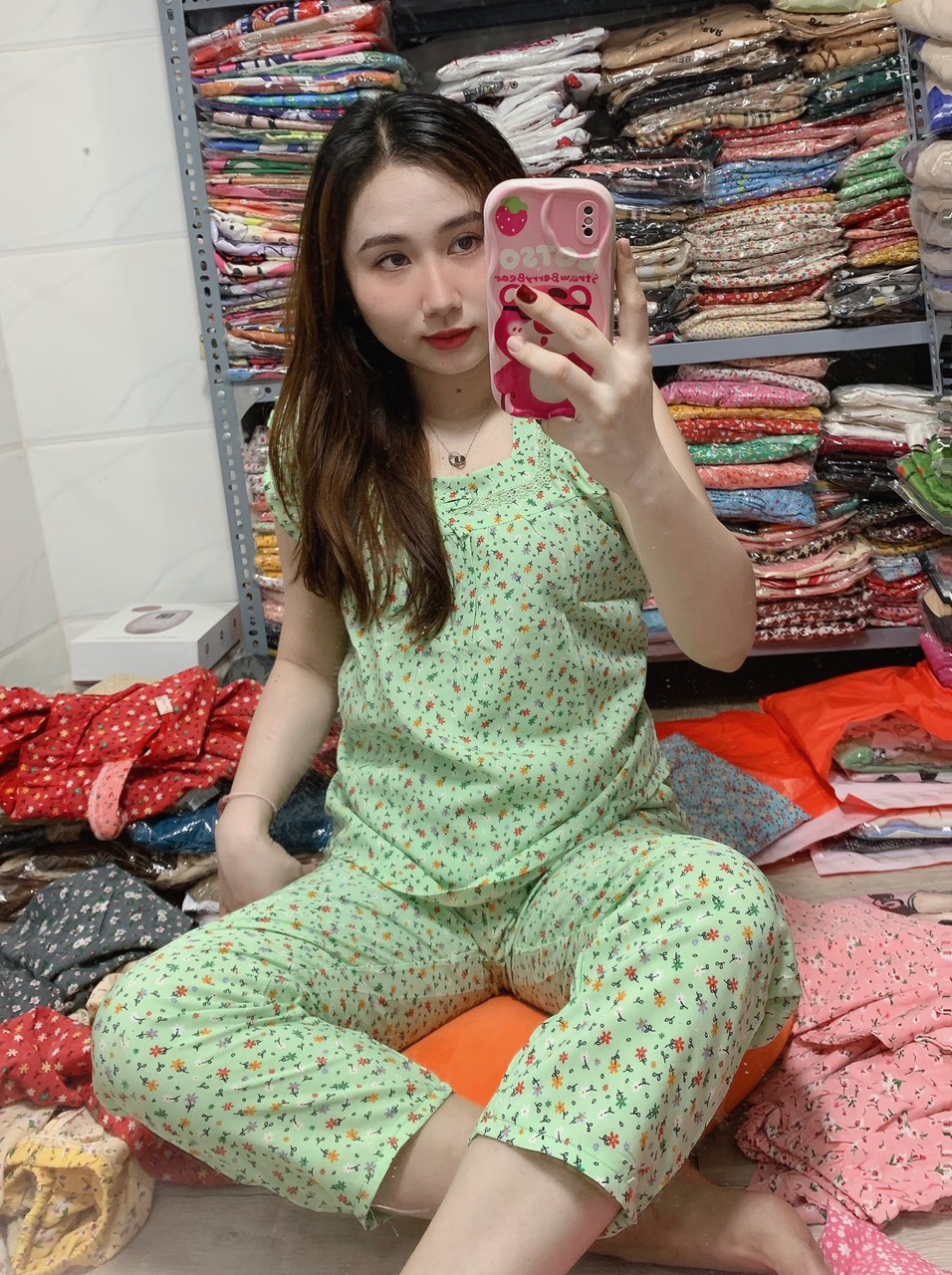 (GIÁ SỐC) Đồ bộ mặc nhà lụa mango có túi dưới 58kg