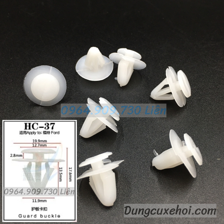 Bộ 20 đinh tán, chốt vít nở vit Nhựa Loại 1 cho xe hơi ô tô Ford Nhựa Nylon Polyme HC37