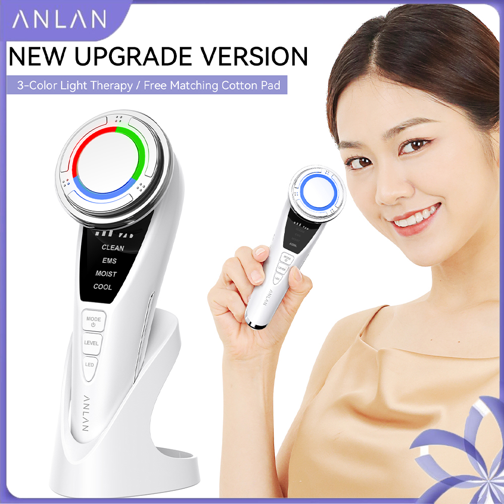 ANLAN Nâng Cấp Thiết Bị Chăm Sóc Da Mặt EMS Liệu Pháp Ánh Sáng LED Rung