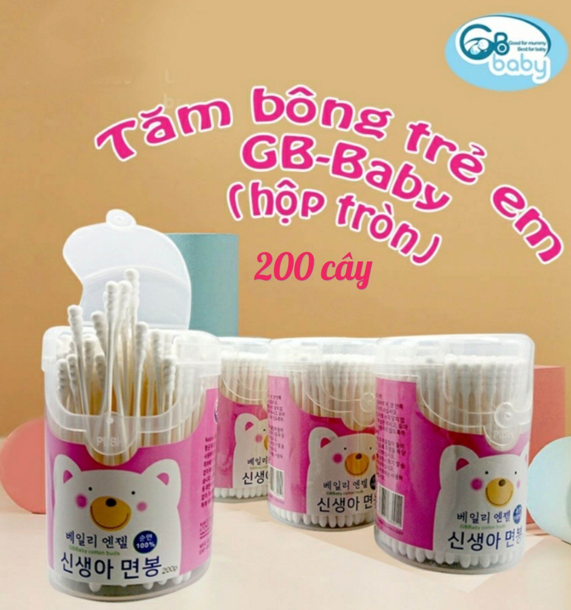 Hộp 200 cây tăm bông vệ sinh cho bé và gia đình GB BABY (Công nghệ Hàn Quốc) GBB GB2025