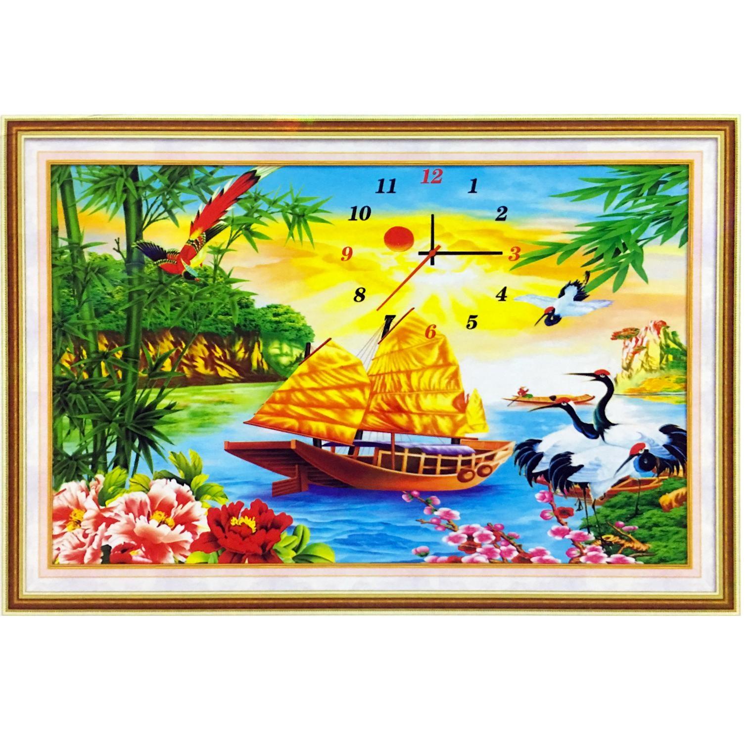 Tranh đính đá 5D-Đồng hồ