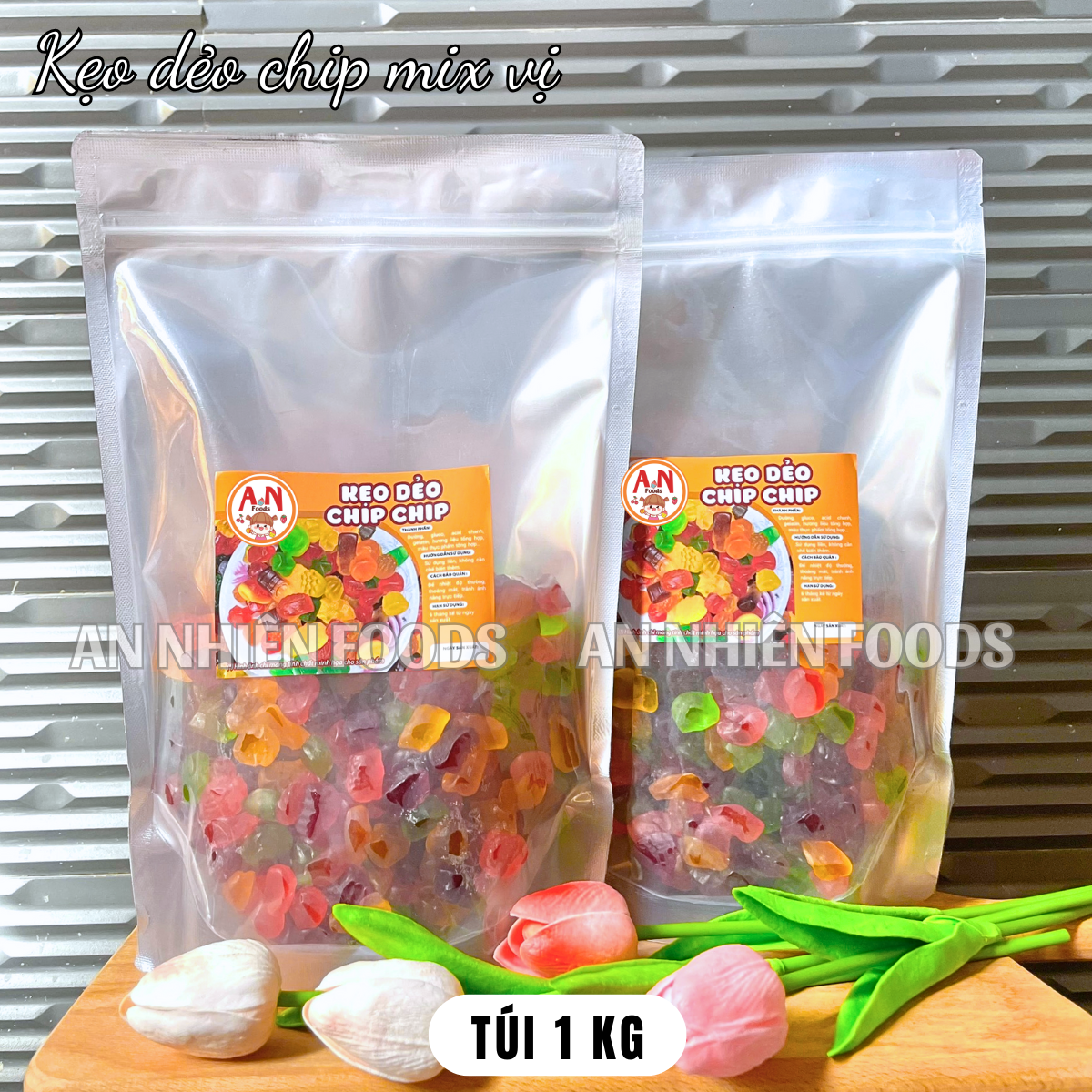 Kẹo dẻo chip chip hương trái cây (có video) {Khối lượng tịnh, không tính bao bì}