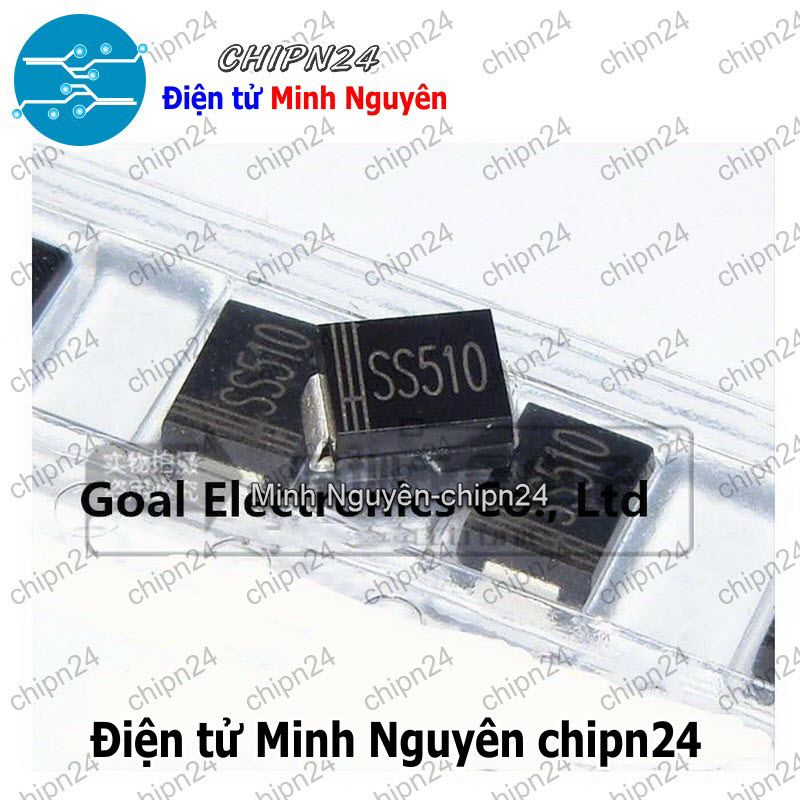 [5 con] (G7) Diode Dán SS510 SMA 5A 100V (SMD) (4.3x2.6mm) (Diode xung) - HH004093