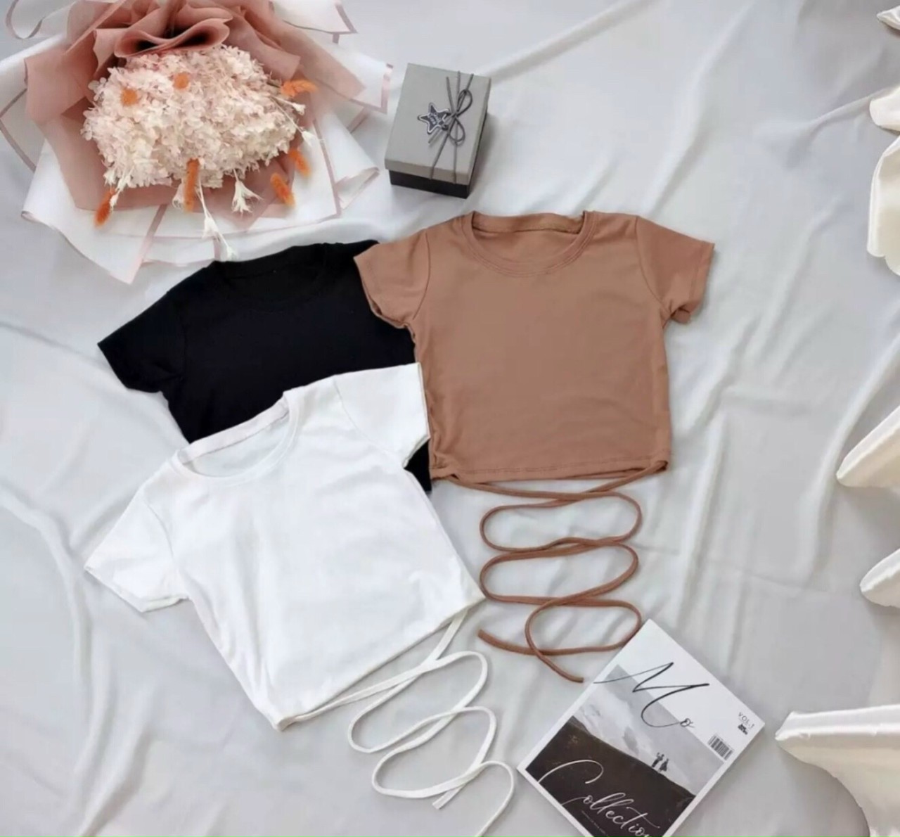 [HCM]Áo Croptop quấn chéo dây quanh bụng (dưới 46kg)