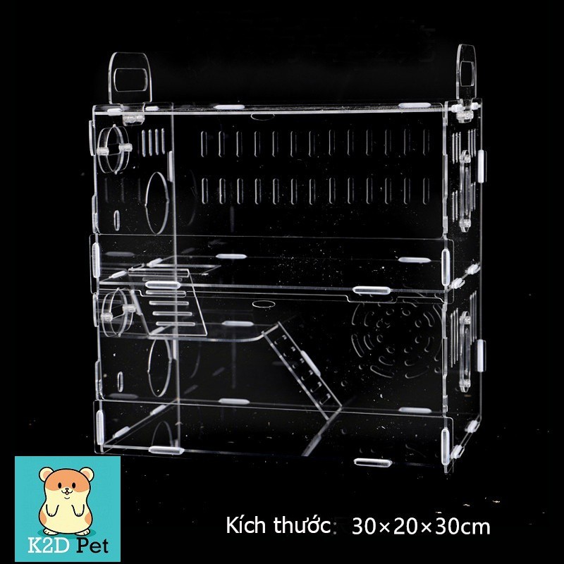 Lồng mika lồng mica 2 tầng size 30x20x30cm
