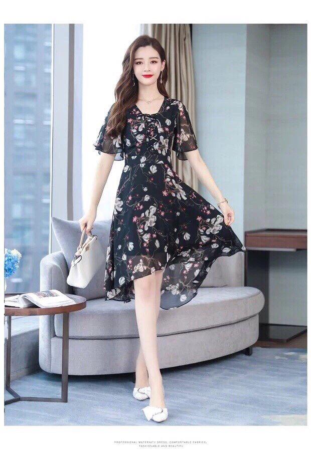 Đầm xòe dự tiệc hoa cao cấp