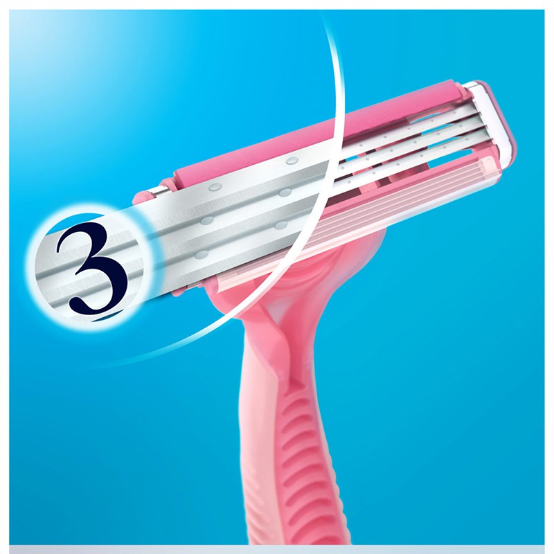Dao Cạo Nữ Gillette Simply Venus Basic 3 Lưỡi (Vỉ 2 Cây) Hasaki Sản Phẩm Chính Hãng