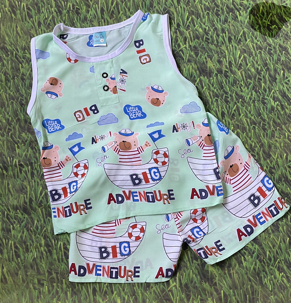 [6kg-12kg] Đồ bộ cho bé trai vải tôn, lanh, tole (sát nách)