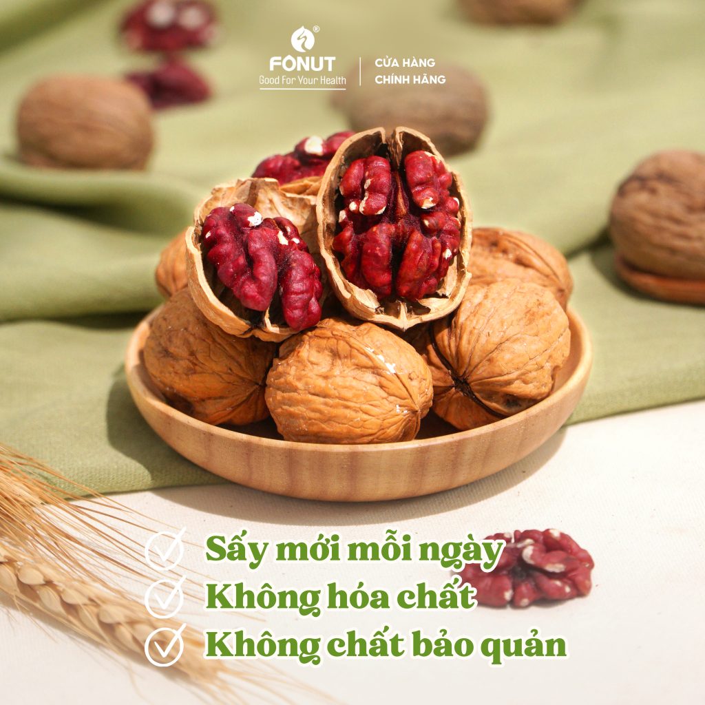 Hạt Fonut-Hạt óc chó đỏ Mỹ còn vỏ 500g