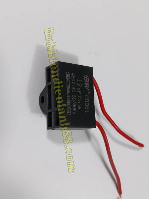 5 Cái Tụ Quạt 1.2uf 450v Dây (tụ CBB61) mới !