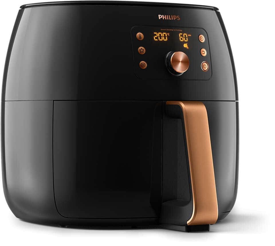 Nồi chiên không dầu philips hd9860/90 - model dành cho thị trường đức; sz xxl; cảm biến thống minh; công nghệ tẩy dầu mỡ và chất béo dư thừa ; bảo hành 2 năm