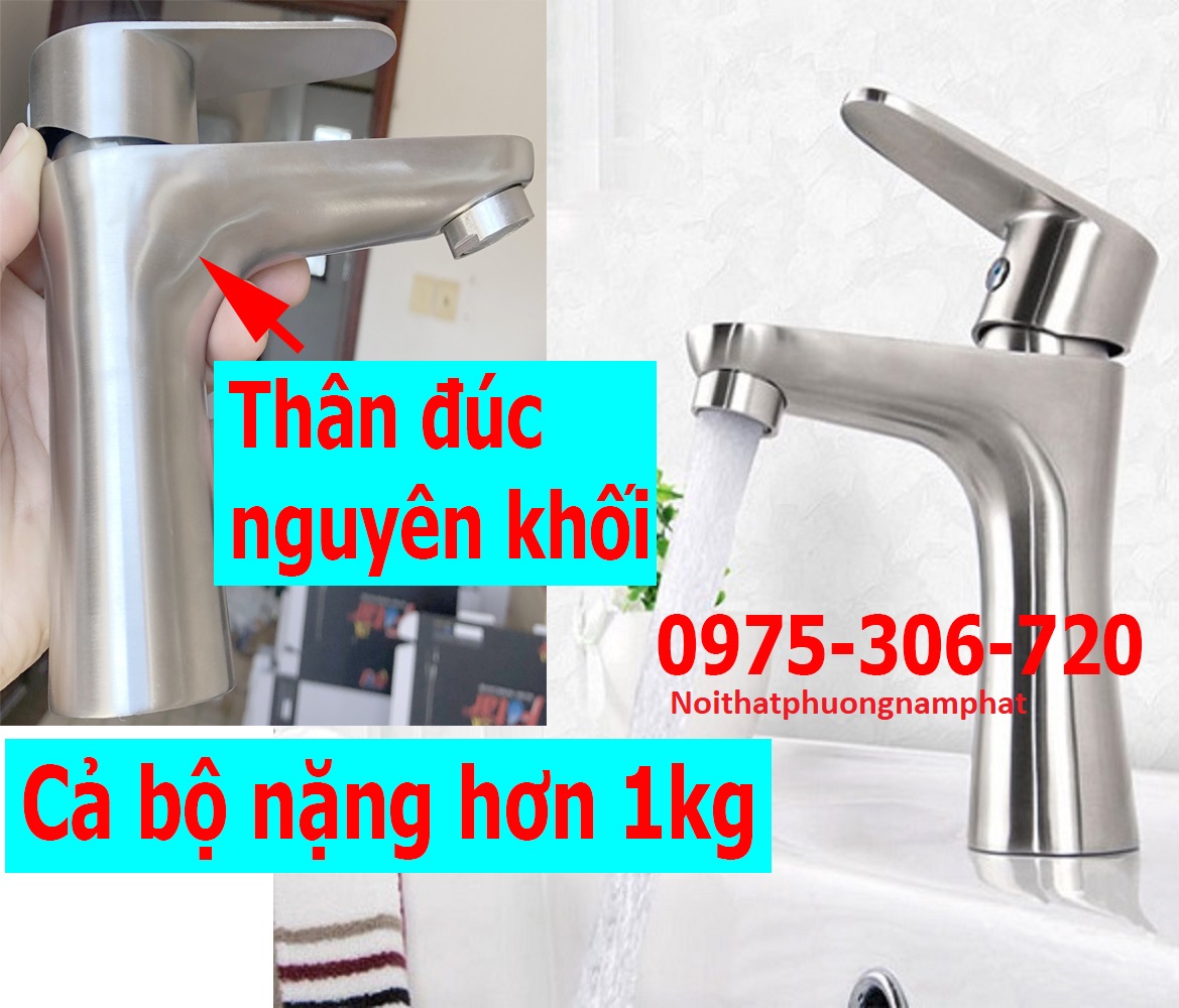 [THÂN ĐÚC NGUYÊN KHỐI NƯỚC MẠNH] Vòi Rửa Mặt Lavabo, Vòi Lavabo Nóng Lạnh INOX 304 N3002 Fotar VÒI LAVABO EO, inox 304 chống han rỉ