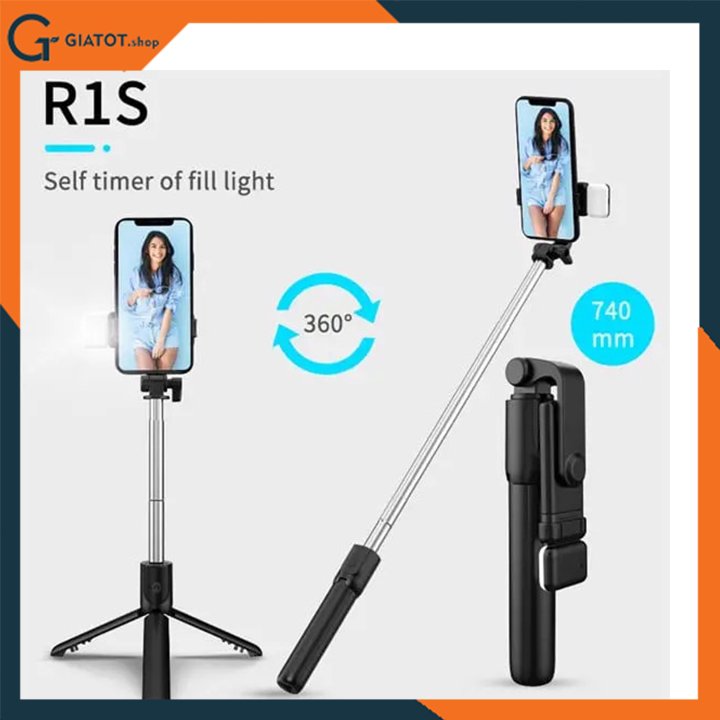 Gậy tự sướng 3 chân kiêm remote Bluetooth new