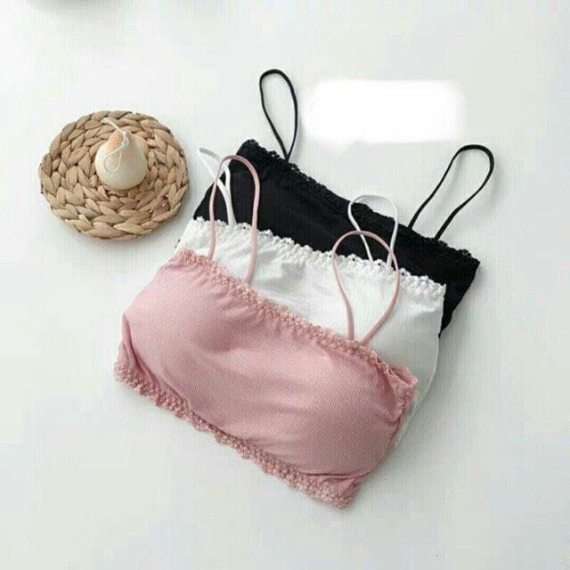 Áo Bra Tăm -Bra Quây 2 Dây Viền Cách Điệu Có Móc Cài Sau