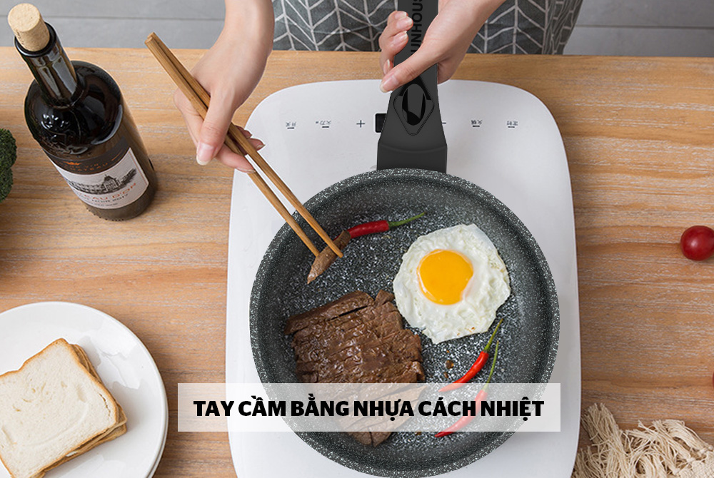 [HCM]CHẢO ĐÁ SIÊU BỀN SUNHOUSE ĐỦ SIZE SBD18-SBD30 (không dùng bếp từ)