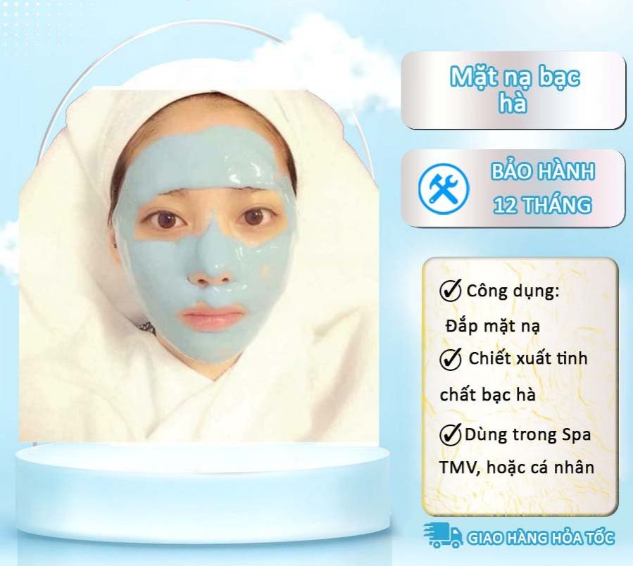 Bột mặt nạ dẻo Bạc Hà trắng da đẹp da se khit lỗ chân lông Cao Cấp cho spa