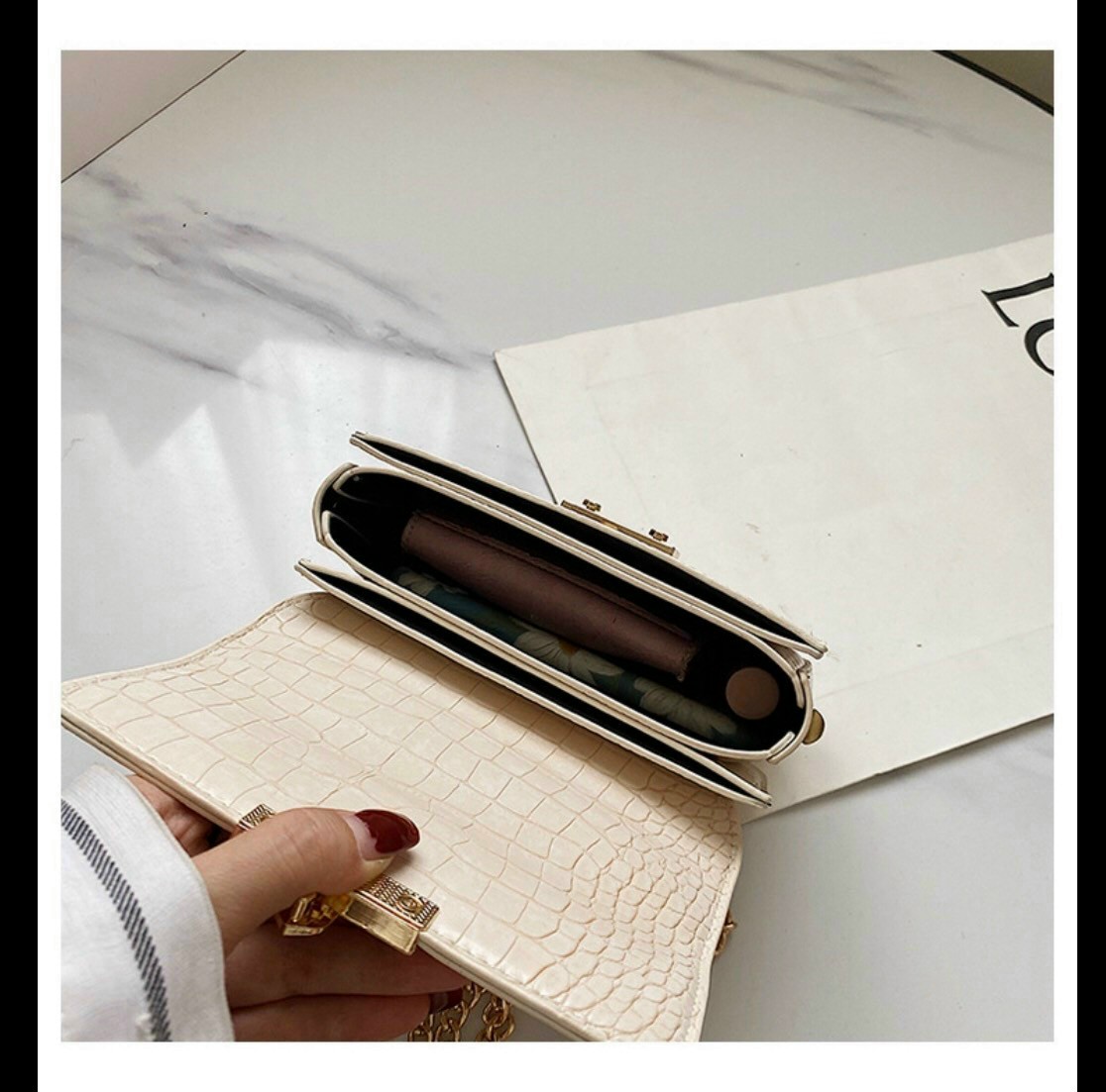 TÚI KHÓA BẤM SIZE 19CM DA RẮN TRƠN