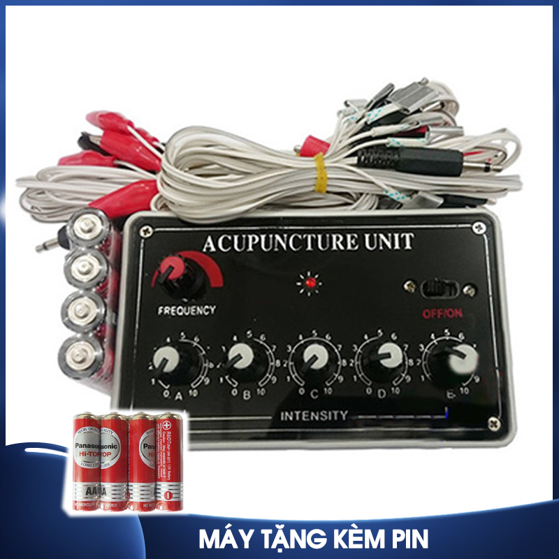 Máy châm cứu điện châm 20 kim 5 cọc tặng kèm 4 pin AA