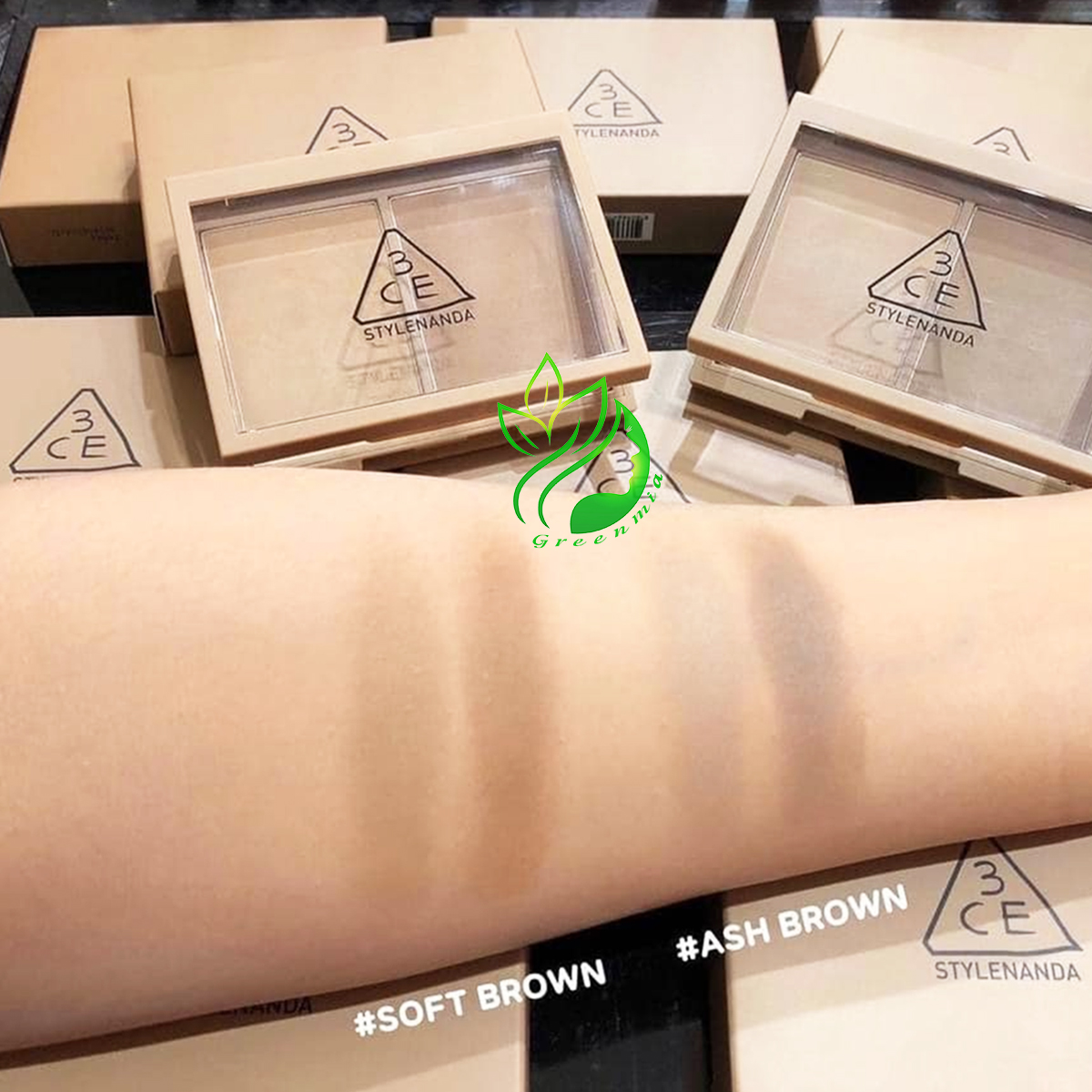 Phấn Tạo Khối 3CE Contour Shading 8.5g #SOFT BROWN #ASH BROWN [CHÍNH HÃNG CHECK HIDDEN TAG]