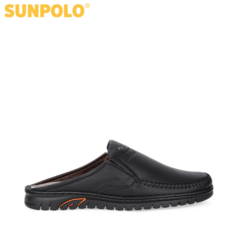 Dép Sapo nam da bò SUNPOLO SPO293 (Đen, Nâu)